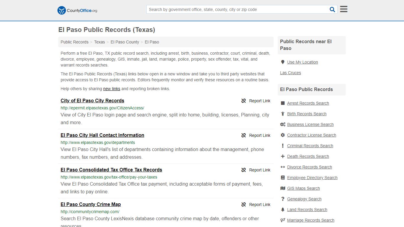 Public Records - El Paso, TX (Business, Criminal, GIS ...